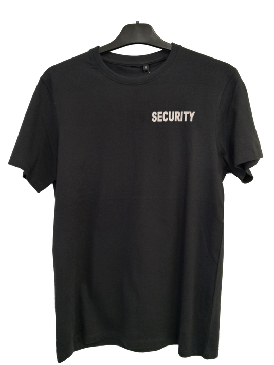 T-Shirt SECURITY Schriftzug weiß gerade