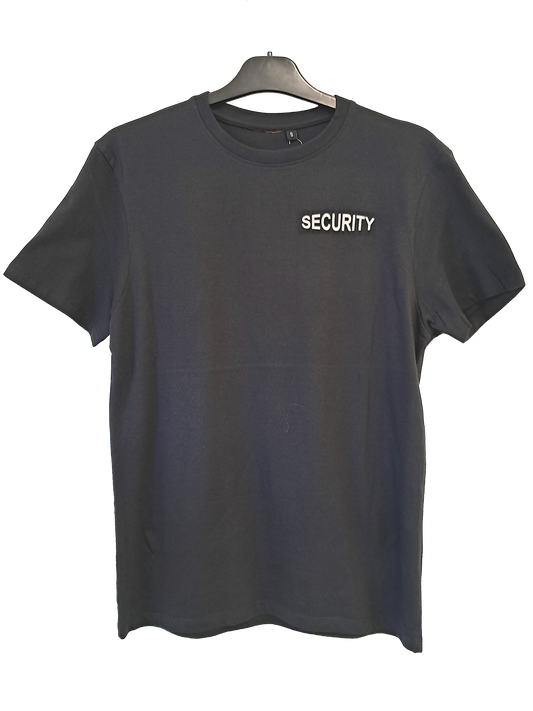 T-Shirt SECURITY Schriftzug Silber Reflex BULB