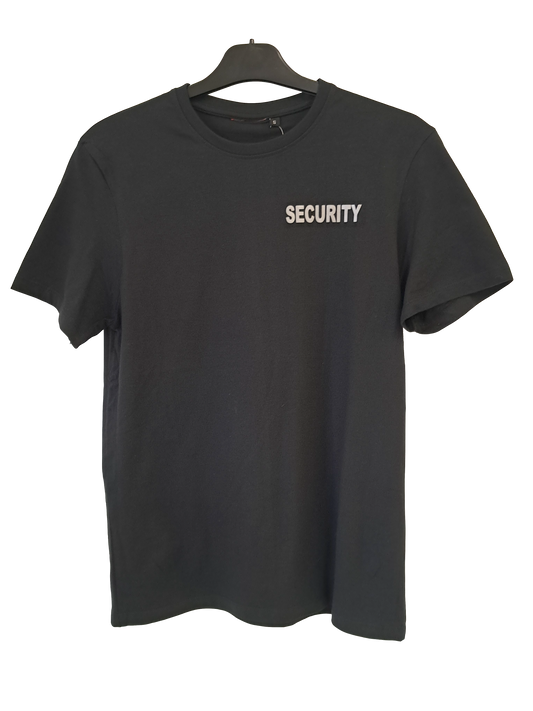 T-Shirt SECURITY Schriftzug Silber Reflex gerade